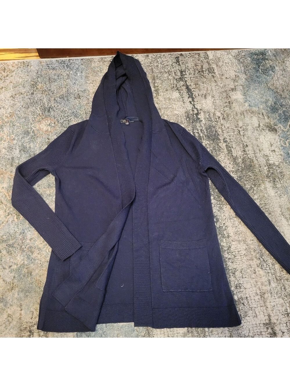 Lety & Me Navy Blue Hooded Cardigan Size M